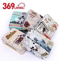 369리빙 사각 양철 케이스 소품보관함 랜덤발송, 1개