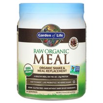 Garden of Life 무가공 유기농 생식 셰이크 식사 대용 초콜릿 카카오 509g(1lb 2oz)