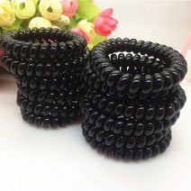 달자샵 15+15 자국 안남는 데일리 검정 머리끈 짱짱한 심플 스프링 전화선 꽈배기 헤어끈