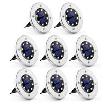 태양광 8LED 마당 정원 계단 바닥등 단독주택 주광색 주백색 매입등, 태양광 8LED 바닥등(하얀색), 1개