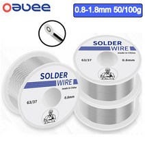납땜 주석 와이어 1.0mm/0.8mm/0.6mm 주석 납 주석 와이어 용융 로진 코어 솔더 납땜 와이어 롤 무 세척 납 용접 와이어, 05 100g 1.0mm White