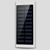 태양열 파워 뱅크 외부 배터리 2 USB LED 파워뱅크 휴대용 휴대 전화 충전기 미 폰, 02 은