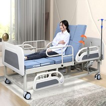 전동 간호침대 가정용 다기능 노인 환자 리프팅 침대, 21개 기능 라텍스 간호침대