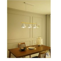 세이라 LED 3등 식탁등 펜던트 골드 주방 조명, 화이트