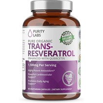 Organic 트랜스 레스 베라트롤 라스 nmn 과 함께하는 1500 mg 90 캡슐, 90 캡슐 (1팩)