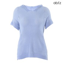 에이비플러스 ab.f.z 컬러 후드 반팔 펀칭 니트 (AFU2GW21A)