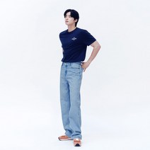 [지오다노] 114544 남성 언브러시드 데님 _ 와이드 청바지 (기모X) 01114544