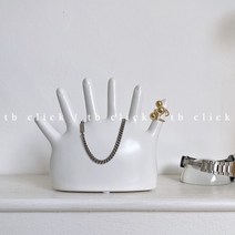 인테리어 도자기 손가락 조각상 액세서리 정리함 반지 목걸이 네일 헤어샵 진열 디스플레이 주얼리 거치대 장식 소품, 화이트