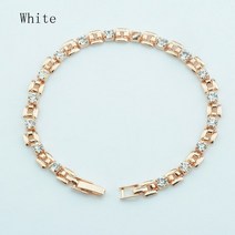 에메랄드 팔찌 원석 1pcs 4mm 여성 585 로즈 골드 컬러 화이트 블루 큐빅 지르콘 쥬얼리 긴 작은 체인