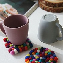 JW5FC335Y 펠트 만드는 네팔 핸드메이드 티코스터 코스타 장인이 컵받침 레인보우 뉴 2style n-02417 컵받침/종이컵홀더 원형/사각, 주영월드 사각