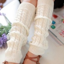 지뢰계 레그워머 양산형 니트 니삭스 발토시 발목토시, one size, 42cm white