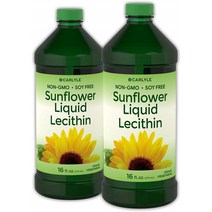 Carlyle 칼라일 해바라기씨유 473ml(16oz) 2병 Sunflower Lecithin Liquid 16 oz Oil | 2 Pack Vegan Vegetarian Non-GMO Soy Free Gluten Free by, 1set