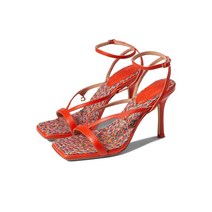 코치 Kaia 가죽 여자여름샌들힐 스트랩슬리퍼 오렌지