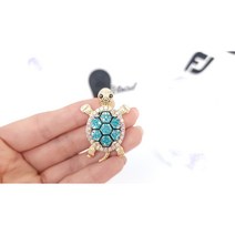 [뽀찌버디나비] 큐빅 거북이 볼마크 골프볼마커 골프선물추천, 블루