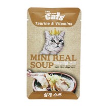 더캣츠 미니리얼 스프 삼계 스프 40g 고양이 수분 간식 파우치 치킨 북어 연어 가다랑어, 삼계 40g