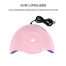 젤네일램프Aubss 36W 미니 Led Uv 램프 손톱에 대 한 Protable 네일 젤 폴란드어 건조기 3 기어 조정 가능, 01 분홍색_01 USB