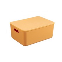 피피에프 더 컬러 리빙박스 다용도 수납 정리 팬트리 손잡이형02 16L, 옐로우