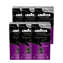 라바짜 에스프레소 인텐소 네스프레소 호환 커피 캡슐 10 팩 Lavazza Espresso Intenso Nespresso Compatible Coffee Capsules, 6팩