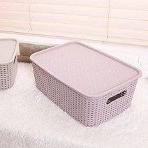 라탄패턴뚜껑바구니 중 (색상랜덤), 랜덤발송, 상세페이지 참조