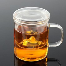 써니s 내열유리 티머그 350ml 심플 거름망 로하티, 단품