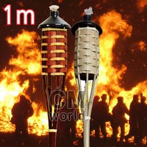 씨엠월드 중형 횃불 색상선택 (대나무 성화봉 점화봉 횃대), 자연스러운 대나무색 횃불+1.8L오일