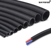 PP 절연 골판지 파이프 와이어 호스 1/5/10M 7.5mm-34.5mm 스레딩 플라스틱 보호 슬리브, [02] Open, [09] OD 28.5 x ID 23mm, [03] 10 Meters