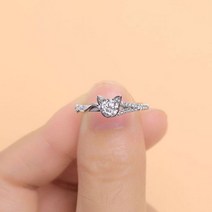 템퍼 부속 유라커피머신 부품 여성용 반지 어 귀여운 새끼 고양이 단순히 화이트 골드 컬러 스타일 액세서리 여자 패션 주얼리, 9_KBR382