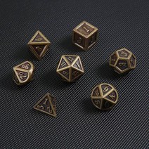 제네릭 Generic D&D 메탈 멀티 사이드 주사위 COC 보드 게임 러닝 그룹 TRPG 크툴루 던전 드래곤 앤 DND 다면체 세트 롤 플레잉 그린 브론즈