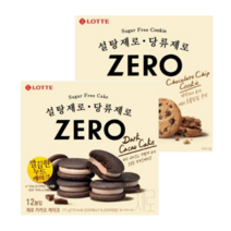 롯데 제로 카카오케이크 171g + 제로 초콜릿칩 쿠키 168g (마이쮸 증정), 4set(총8개)