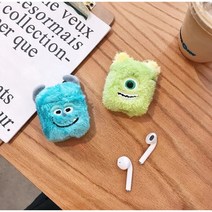 몬스터 주식회사 마이크 설리반 뽀송 에어팟1&2세대 케이스, 마이크(연두)
