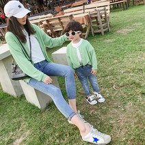 WOOZOOZOO 연두빛 봄여름 가디건[맘커플룩]