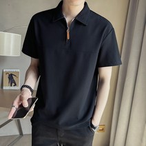 POMTOR 남자반팔티 여름 기본 지퍼 캐주얼 데일리룩 티셔츠