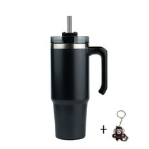 얼굴큰원숭이 냉온 스테인레스 텀블러 핸들형 블랙 900ml+벽걸이를, 핑크