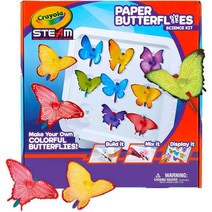 크레욜라 종이 나비 과학 키트 스팀 토이 7 8 9 10세 어린이를 위한 선물, Butterfly