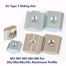 M3 탄소강 슬롯 너트 T 블록 사각형 T-트랙 슬라이딩 해머 EU 2020 알루미늄 프로파일, 23 40-M6  10pcs