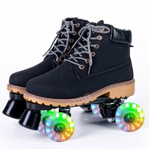 롤라장 롤러스케이트 블랙 마틴 부츠 스케이트 성인 사랑 남녀 놀이 스포츠 추억의 롤러장, 42, 021커플블랙(플래시휠)