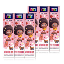 2080 브레드이발소 키즈 치약 3스텝 베리믹스향, 6개, 80g