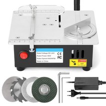 밴드쏘 미니 전기 테이블 톱 96W 5000RPM 벤치 톱 소형 가정용 DIY 절단기 14mm 절단 깊이 목공 원형, 02 Set B, 미국
