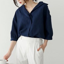 빅걸스토리 여성 빅사이즈 날개 카라 루즈핏 캐주얼 예쁜 블라우스
