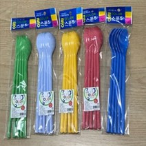 칼라 플라스틱 다용도 롱스푼(5개입), 1
