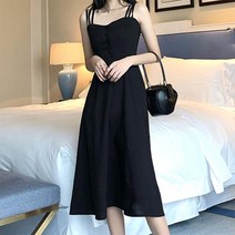 디애이치 3라인 끈나시 블랙 원피스