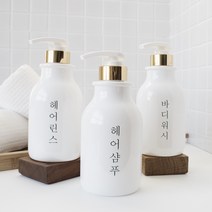 홈스토킹 세로글 한글라벨 욕실 디스펜서 샴푸통 핸드워시 주방세제 소분용기 펌프공병 욕실용품, 1개, 화이트 골드 /주방세제