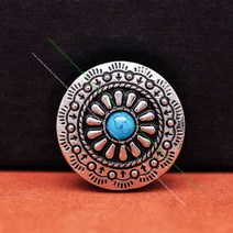 10X 남동 부족 실버 플라워 청록색 구슬 가죽 공예 수하물 가방 케이스 의류 재봉 Concho 버튼, 04 Blue Bead