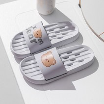 곰돌이 욕실화 화장실 슬리퍼 미끄럼방지 실내화 EVA, 그레이