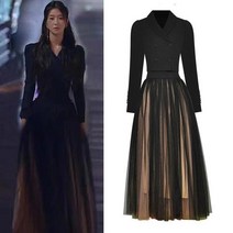 고퀄 서예지 김소연 허리잘록 자켓 셋업 샤 튤 원피스
