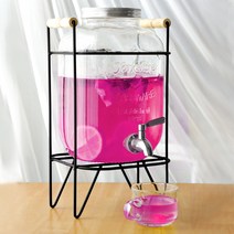 음료수 디스펜서 유리물병 수도꼭지물병 4L, 8L