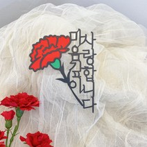 [엘린파티] 카네이션토퍼 마음깊이 사랑합니다 어버이날 스승의날 어린이집선생님선물 유치원선생님선물 메세지 피켓 픽 기념일 토퍼