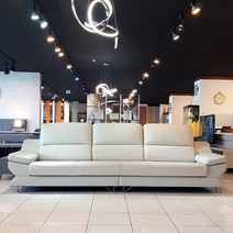 아스페스 바이에르 3인 4인 카우치 천연 물소 통가죽 소파, 모카, 4인용