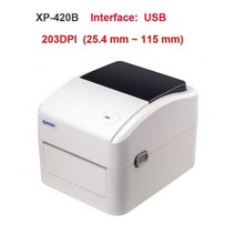 152 미리메터/초 열 주소 프린터 한 벌 열 용지 너비 25mm 115mm 열 바코드 프린터, 420B BT and USB_CHINA | 영국 플러그