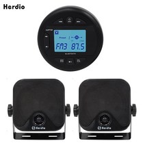 종다리 스피커 마린 스테레오 am fm 블루투스 라디오 디지털 미디어 수신기 mp3 플레이어 + rv utv 요트 오토바이 용 4 인치 방수